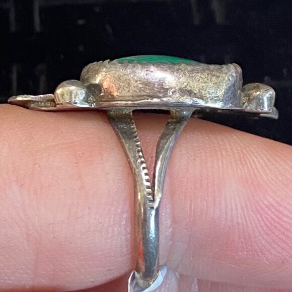 Ring Size 6.5 Malachite J. Yazzie Sterling Silver 925 Women Semi-Precious Stone - Picture 4 of 8